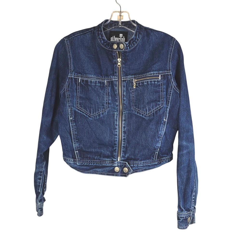 Vintage 1996 Levi's SilverTab Denim Jacket Dark Wash Zip‎ Up